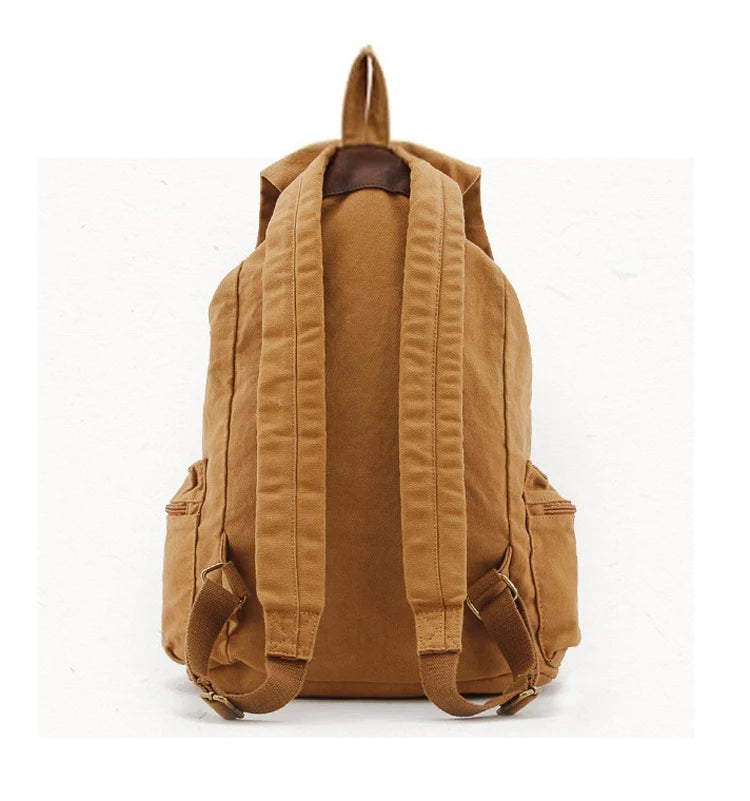 Fashion Vintage Leather military Canvas Backpack